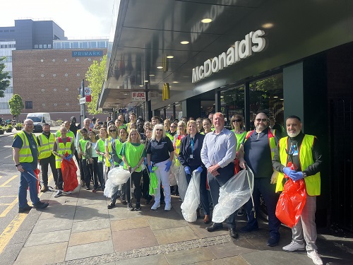 Image for Businesses join forces to tidy up Coventry city centre in big spring clean
